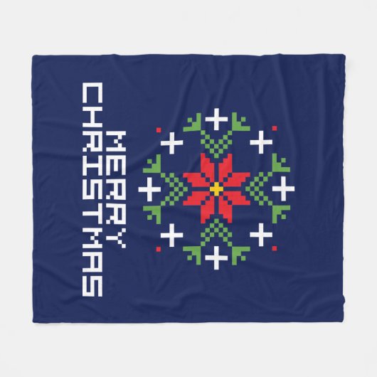 Vrolijk kerstpatroon 6 fleece deken (Voorkant (Horizontaal))