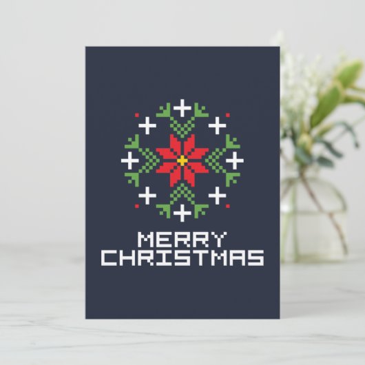 Vrolijk kerstpatroon 6 kaart (Staand voorkant)