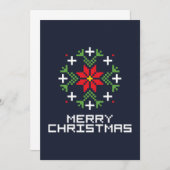 Vrolijk kerstpatroon 6 kaart (Voorkant / Achterkant)