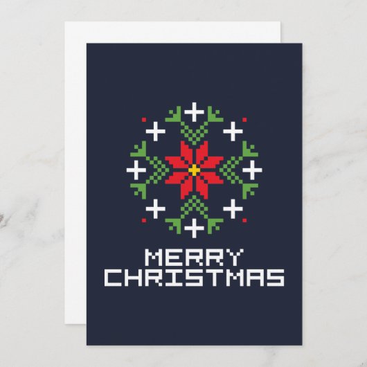 Vrolijk kerstpatroon 6 kaart (Voorkant / Achterkant)