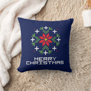 Vrolijk kerstpatroon 6 kussen