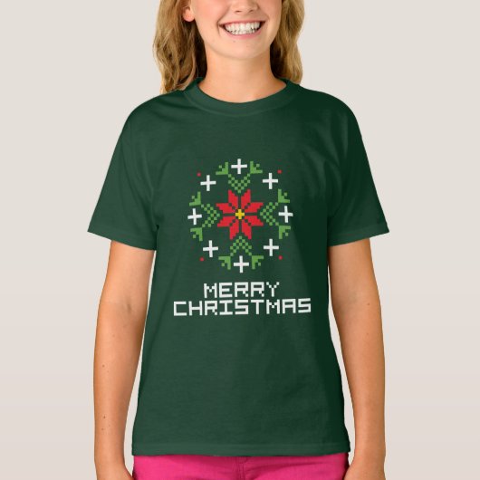 Vrolijk kerstpatroon 6 t-shirt (Voorkant)