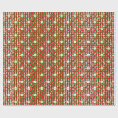 Vrolijk kerstpatroon cadeaupapier (Vlak)