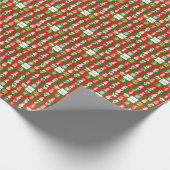 Vrolijk kerstpatroon cadeaupapier (Hoek)