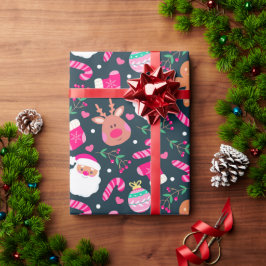 Vrolijk kerstpatroon cadeaupapier