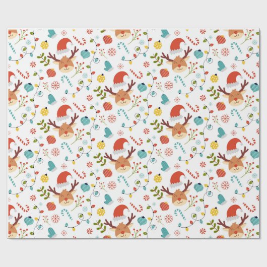 vrolijk kerstpatroon cadeaupapier (Vlak)