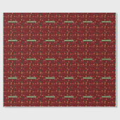 Vrolijk kerstpatroon Elegant Cadeaupapier (Vlak)