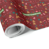 Vrolijk kerstpatroon Elegant Cadeaupapier (Rol Hoek)