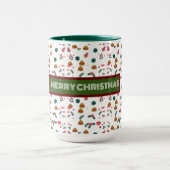Vrolijk kerstpatroon Elegant Mok (Midden)