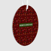 Vrolijk kerstpatroon Elegant Ornament (voorkant)