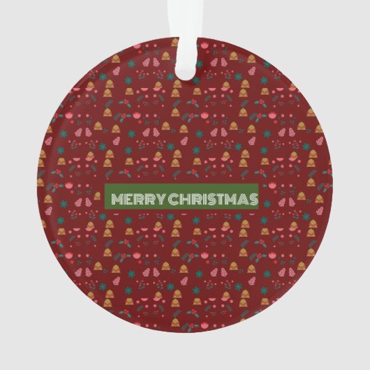 Vrolijk kerstpatroon Elegant Ornament (achterkant)