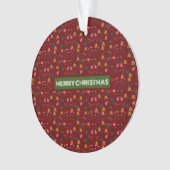 Vrolijk kerstpatroon Elegant Ornament (voorkant)