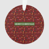 Vrolijk kerstpatroon Elegant Ornament (voorkant)