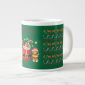 Vrolijk kerstpatroon, kerstcadeaus grote koffiekop (Voorkant rechts)