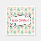 Vrolijk kerstpatroon met Trees Baubles & Bows Servetten (Voorkant)