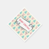 Vrolijk kerstpatroon met Trees Baubles & Bows Servetten (Hoek)