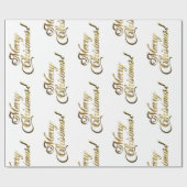 Vrolijk kerstpatroon Modern Gold en White Cadeaupapier (Vlak)