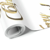 Vrolijk kerstpatroon Modern Gold en White Cadeaupapier (Rol Hoek)