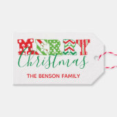 Vrolijk kerstpatroon, persoonlijke cadeauLabels (Voorkant (Horizontaal))