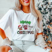 Vrolijk Kerstpaw Print Vrouwen T-shirt