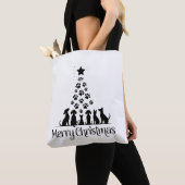 Vrolijk Kerstpaw Tree Hondenliefhebber Cat Lover M Tote Bag (Dichtbij)