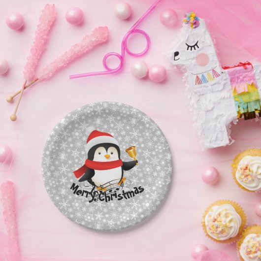 Vrolijk kerstpinguïn Bord (Feest)