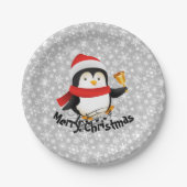 Vrolijk kerstpinguïn Bord (Voorkant)
