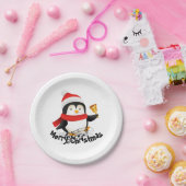 Vrolijk kerstpinguïn papieren bordje (Feest)