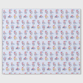 Vrolijk kerstpinguïns cadeaupapier (Vlak)