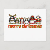 Vrolijk kerstpinguïns feestdagenkaart (Voorkant)