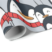 Vrolijk kerstpinguïns! Gift Wrapper Cadeaupapier (Rol Hoek)