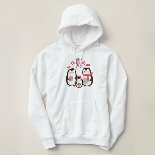 Vrolijk kerstpinguïns hoodie (Design voorkant)