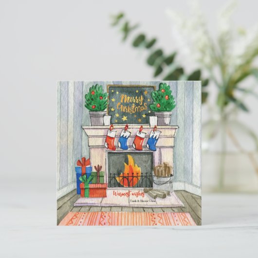 Vrolijk kerstplein kaart (Staand voorkant)