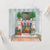 Vrolijk kerstplein kaart (Voorkant / Achterkant in situ)