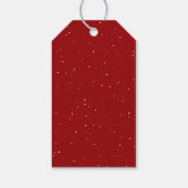 Vrolijk kerstplezier donkerrood gepersonaliseerde cadeaulabel (Achterkant)