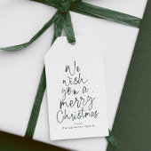 Vrolijk kerstplezier groene gepersonaliseerde vaka cadeaulabel