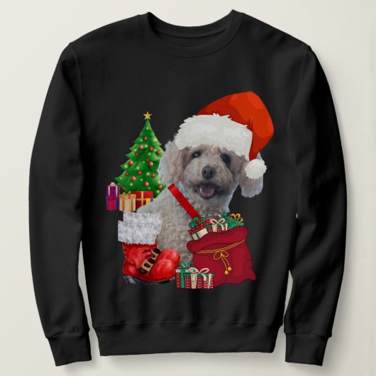 Vrolijk kerstpoedel sweatshirt (Design voorkant)
