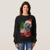 Vrolijk kerstpoedel sweatshirt (Voorkant volledig)