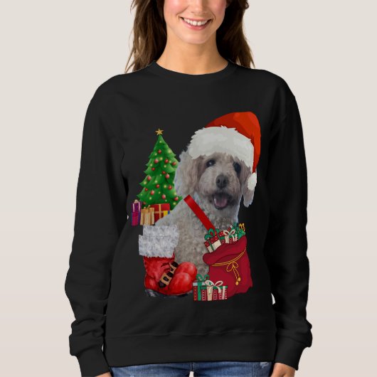 Vrolijk kerstpoedel sweatshirt (Voorkant)