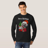 Vrolijk kerstpoedel T-shirt met lange mouwen (Voorkant volledig)