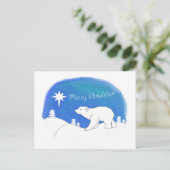 Vrolijk kerstpolair beer feestdagenkaart (Staand voorkant)