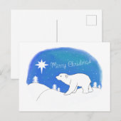 Vrolijk kerstpolair beer feestdagenkaart (Voorkant / Achterkant)