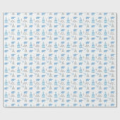 Vrolijk kerstpolaire beren met witte winter cadeaupapier (Vlak)