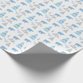 Vrolijk kerstpolaire beren met witte winter cadeaupapier (Hoek)