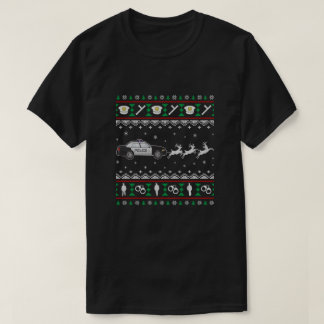 Vrolijk kerstpolitiebeambte Ugly Sweater Gift T-shirt