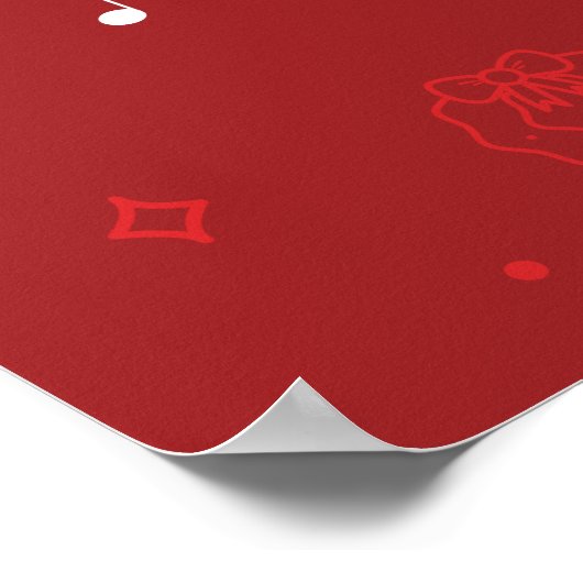 Vrolijk kerstPoster 24x36 / zwart Poster (Hoek)