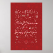 Vrolijk kerstPoster 24x36 / zwart Poster (Voorkant)