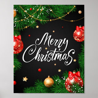 Vrolijk kerstposter poster