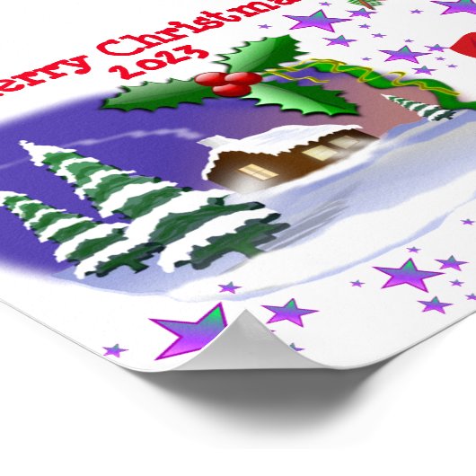 Vrolijk kerstPoster Poster (Hoek)