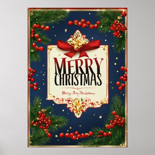 Vrolijk kerstposter poster (Voorkant)